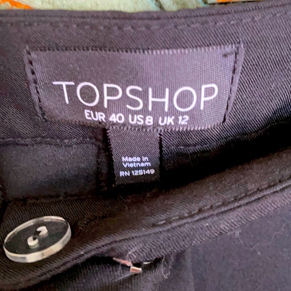 Top Shop Straight Leg Black Pants, Size 8 - Picture 8 of 14